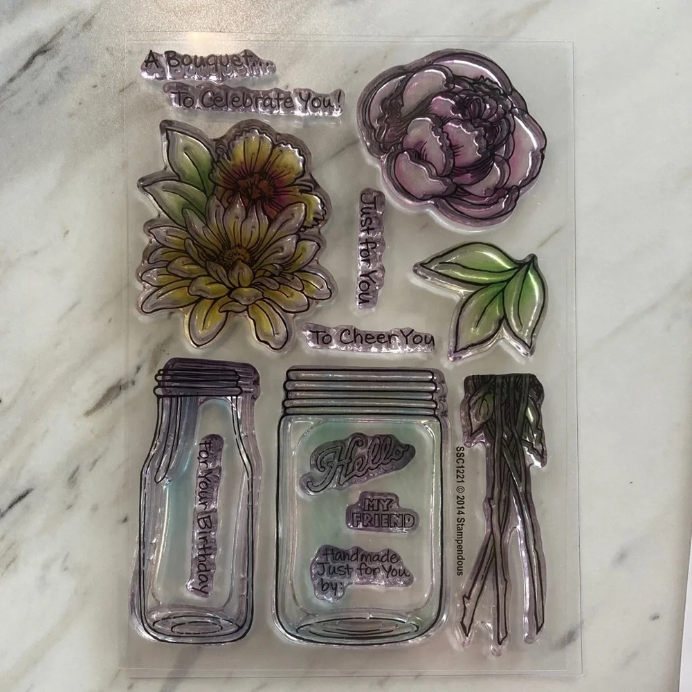 Stampendous Bouquet Mason Jar Stamps